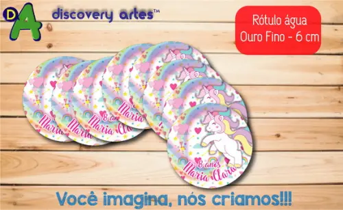 Rótulo Adesivo Água Ouro Fino Unicornio