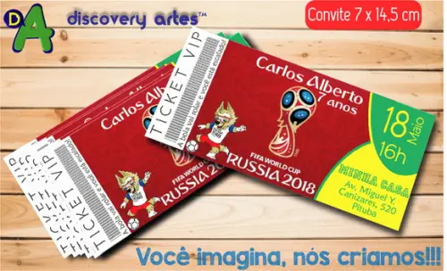 Convite Ingresso Copa de Mundo de Futebol