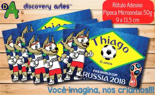 Rótulo Adesivo Pipoca de Microondas Copa do Mundo