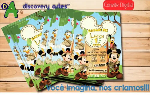 Convite Digital Mickey Safari