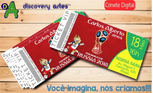 Convite Ingresso Digital Copa do Mundo de Futebol