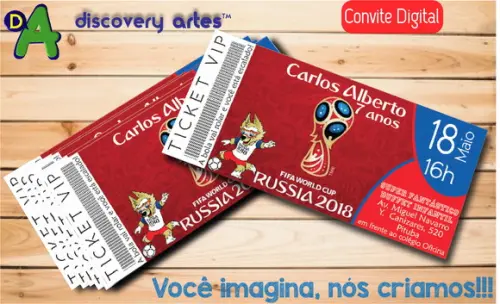 Convite Ingresso Digital Copa do Mundo de Futebol