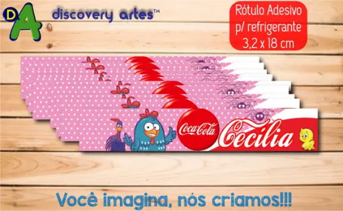 Rótulo Adesivo Refrigerante Galinha Pintadinha