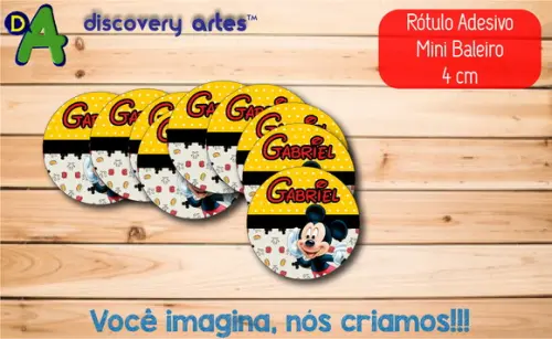 Rótulo Adesivo Mini Baleiro Mickey