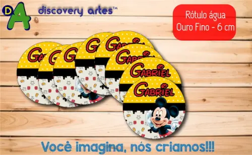 Rótulo Adesivo Água Ouro Fino Mickey