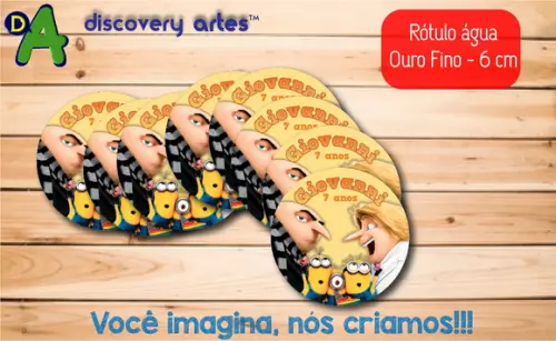 Rótulo Adesivo Água Ouro Fino Meu Malvado Favorito