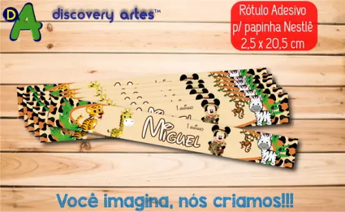 Rótulo Adesivo Papinha Mickey Safari