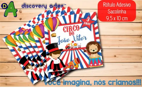 Rótulo Adesivo Sacola Circo