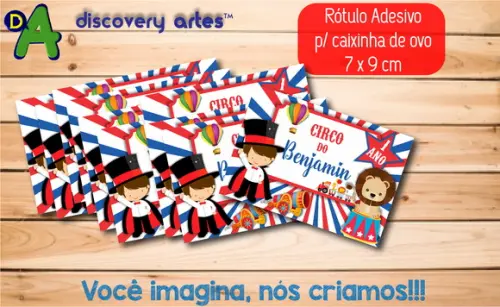 Rotulo Adesivo Caixa de Ovo Circo