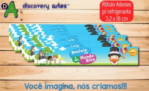 Rótulo Adesivo Refrigerante Mundo Bita