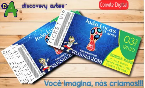 Convite Ingresso Digital Copa do Mundo de Futebol