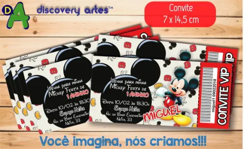 Convite Ingresso Mickey