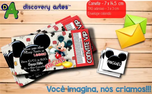 Convite Ingresso Mickey