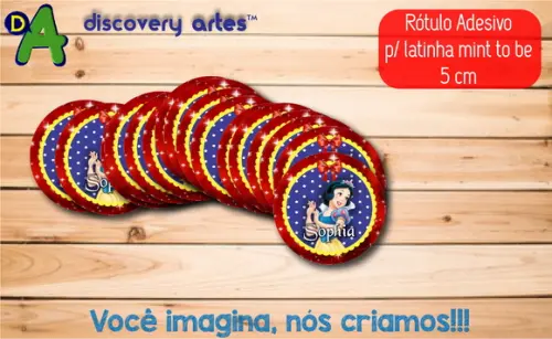 Rótulo Adesivo Latinha Branca de Neve