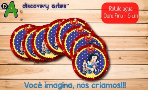 Rótulo Adesivo Água Ouro Fino Branca de Neve