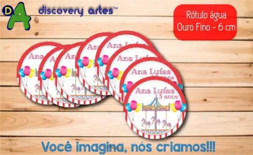 Rótulo Adesivo Água Ouro Fino Parque de Diversão
