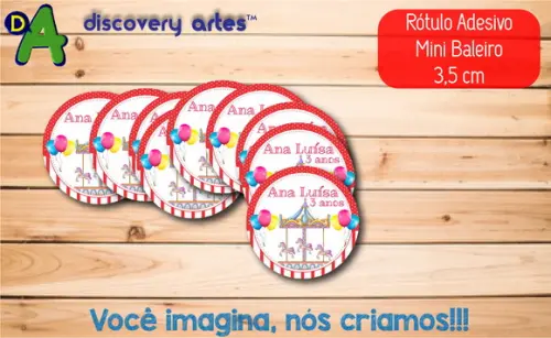 Rótulo Adesivo Mini Baleiro Parque de Diversão