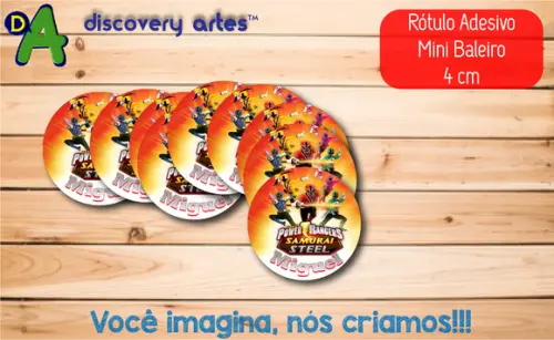 Rótulo Adesivo Mini Baleiro Power Rangers