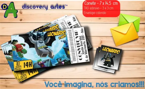 Convite Ingresso Marvel Lego