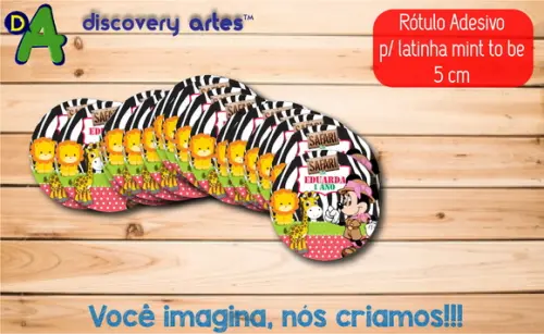 Rótulo Adesivo Latinha Minnie Safari