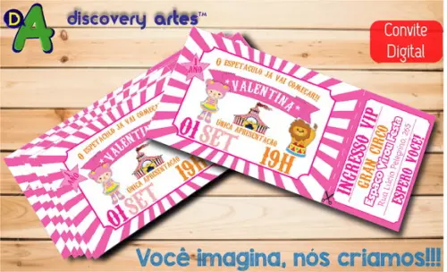 Convite Ingresso Digital Circo Rosa