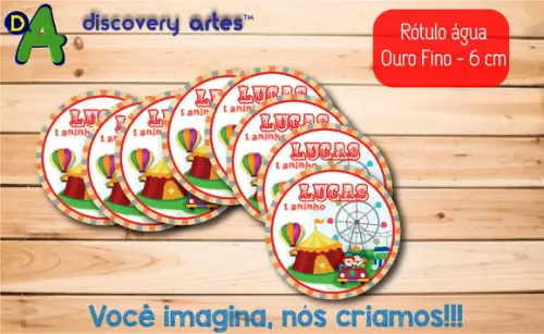 Rótulo Adesivo Água Ouro Fino Circo