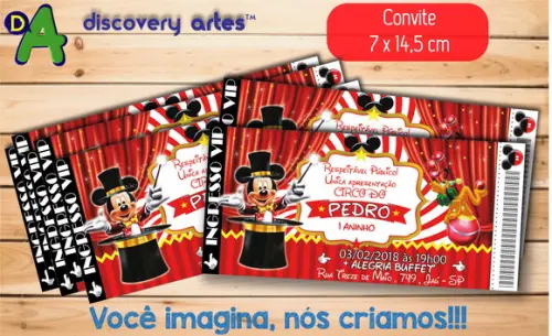 Convite Ingresso Circo do Mickey