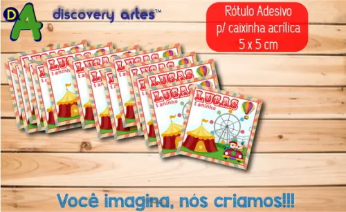 Rótulo Adesivo Caixinha Circo