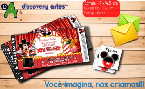 Convite Ingresso Circo do Mickey