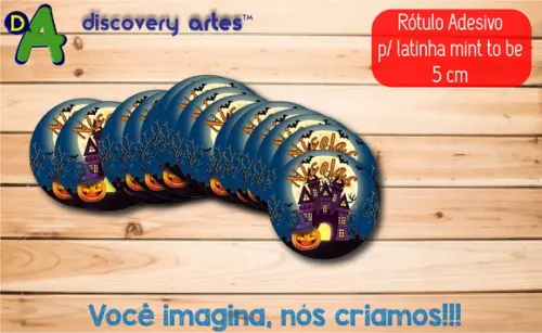 Rótulo Adesivo Latinha Halloween