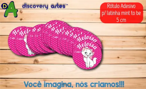 Rótulo Adesivo Latinha Gatinha Marie