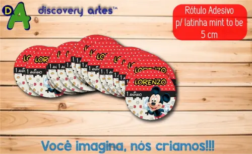 Rótulo Adesivo Latinha Mickey