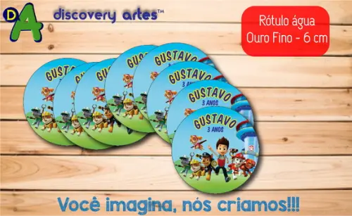 Rótulo Adesivo Água Ouro Fino Patrulha Canina