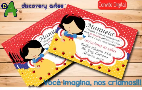 Convite Digital Branca de Neve
