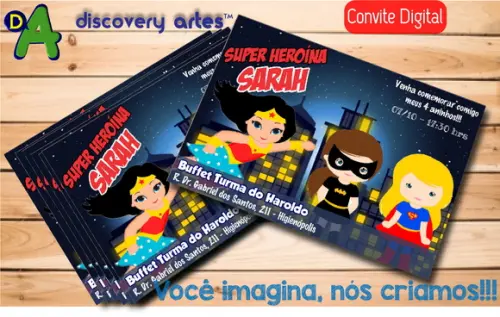 Convite Digital Super Heroínas