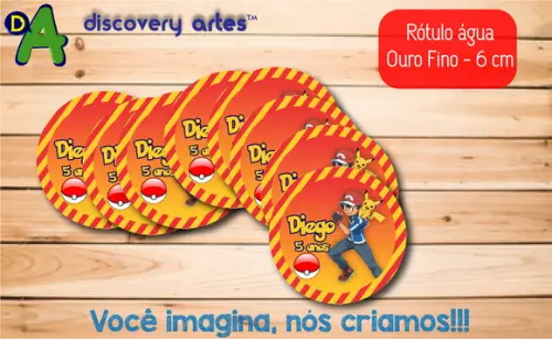 Rótulo Adesivo Água Ouro Fino Pokemon