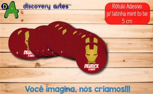 Rótulo Adesivo Latinha Homem de Ferro
