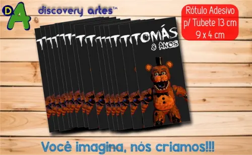 Rótulo Adesivo Tubete Five Nights At Freddy’s