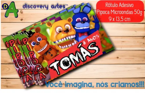 Rótulo Adesivo Pipoca Microondas Five Nights At Freddy’s