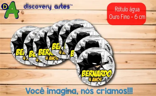 Rótulo Adesivo Água Ouro Fino Batman