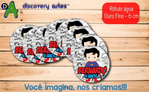 Rótulo Adesivo Água Ouro Fino Superman