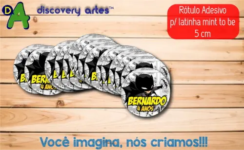 Rótulo Adesivo Latinha Batman