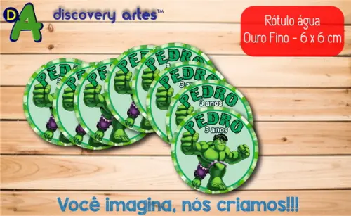Rótulo Adesivo Água Ouro Fino Hulk