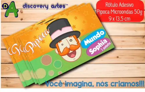 Rótulo Adesivo Pipoca Microondas Mundo Bita