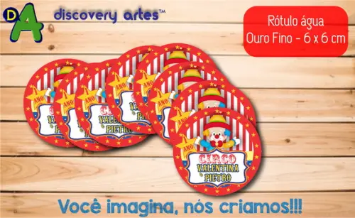 Rótulo Adesivo Água Ouro Fino Circo