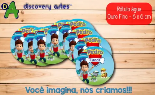 Rótulo Adesivo Água Ouro Fino Patrulha Canina