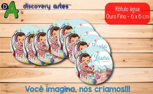 Rótulo Adesivo Água Ouro Fino Bonequinha de Pano