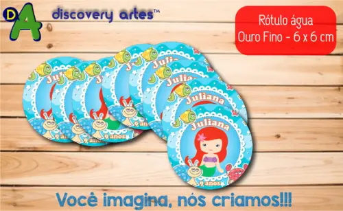 Rótulo Adesivo Água Ouro Fino Ariel Cute