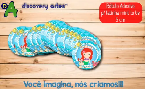 Rótulo Adesivo Latinha Ariel Cute
