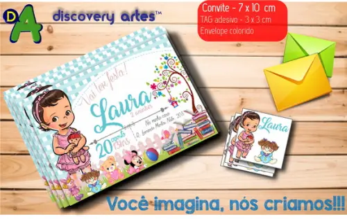 Convite Bonequinha de pano